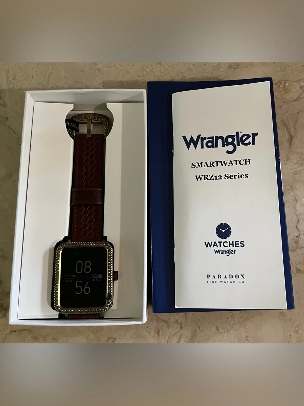 Wrangler - Smartwatch with Brown Leather Strap and Silver Case ⌚️⌚️⌚️